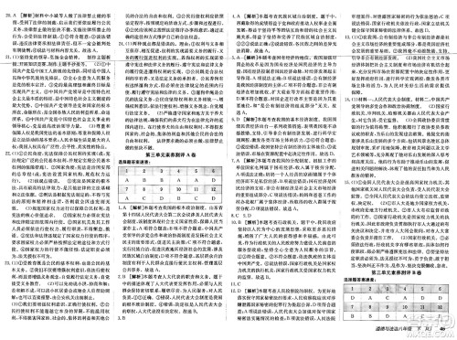 新疆青少年出版社2025年春神龙教育非常海淀单元测试AB卷八年级道德与法治下册人教版答案