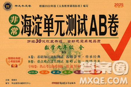 新疆青少年出版社2025年春神龙教育非常海淀单元测试AB卷九年级数学下册北师大版答案