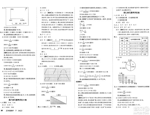 新疆青少年出版社2025年春神龙教育非常海淀单元测试AB卷五年级数学下册青岛版五四制答案