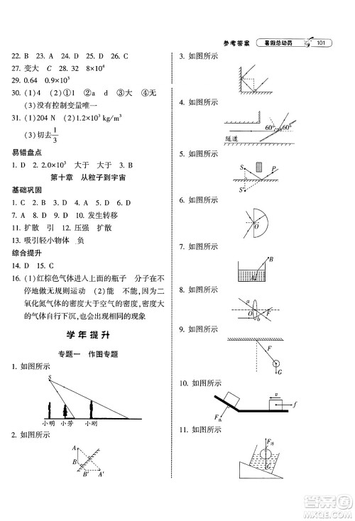 宁夏人民教育出版社2025年经纶学霸暑假总动员八年级物理全册苏科版答案 宁夏人民教育出版社2025年经纶学霸暑假总动员八年级物理全册苏科版答案