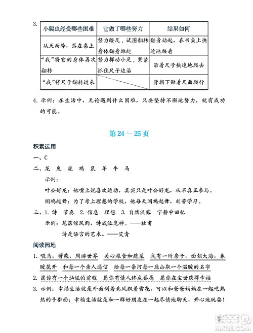 海燕出版社2025年暑假生活四年级语文全册通用版答案 海燕出版社2025年暑假生活四年级语文全册通用版答案