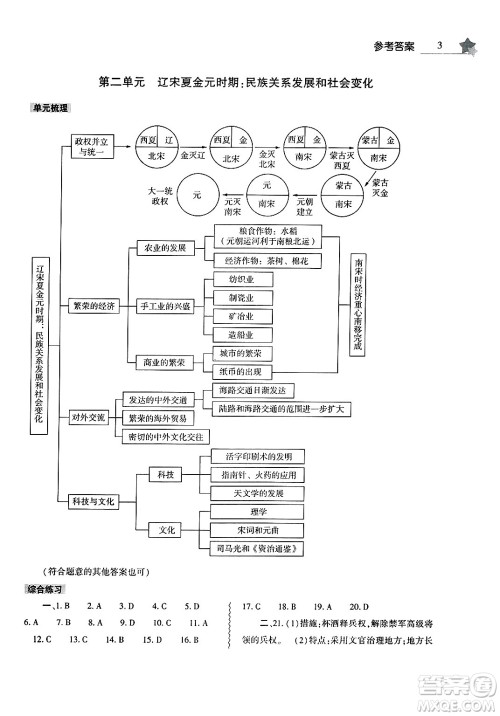 大象出版社2025年暑假作业本七年级历史全册统编版答案