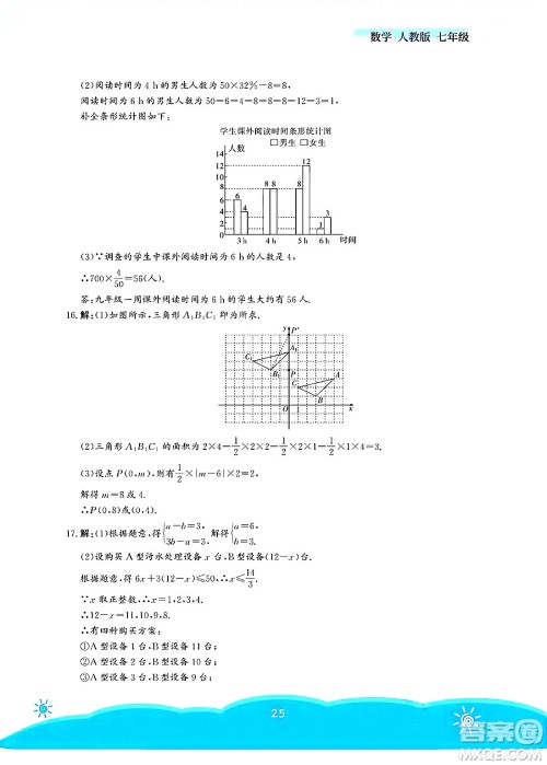 安徽教育出版社2025年暑假作业七年级数学全册人教版答案 安徽教育出版社2025年暑假作业七年级数学全册人教版答案