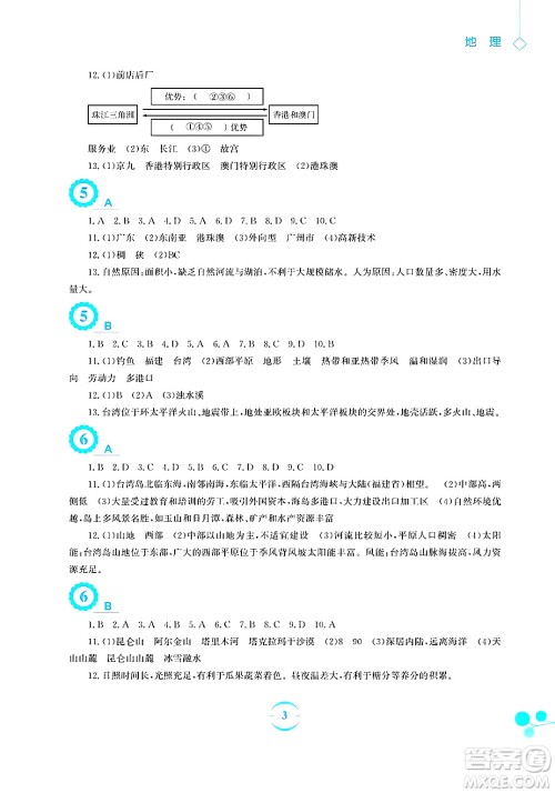 安徽教育出版社2025年暑假作业八年级地理全册商务星球版答案 安徽教育出版社2025年暑假作业八年级地理全册商务星球版答案